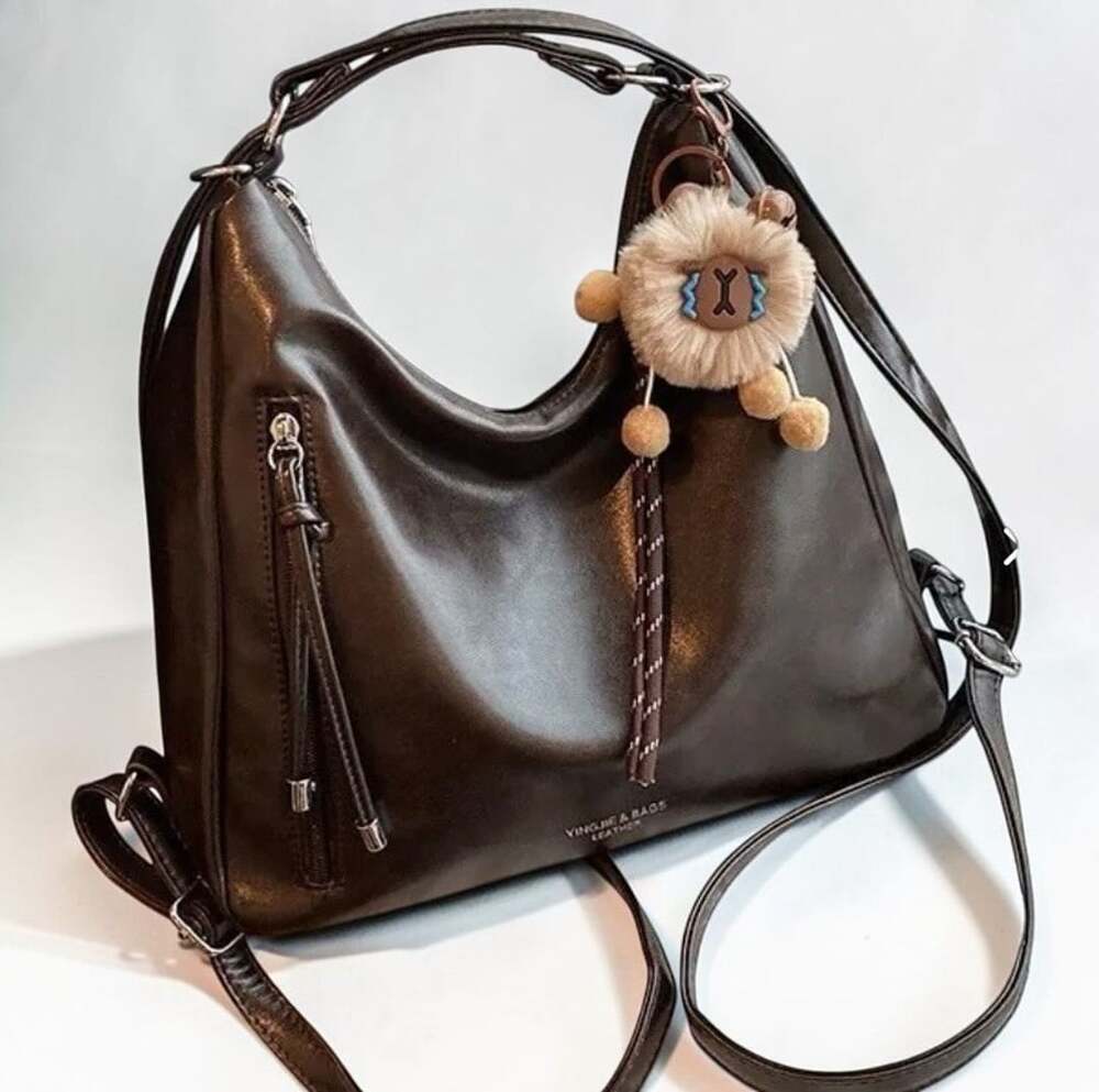 Vintage Style PU Leather Hobo Bag
